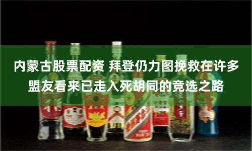 内蒙古股票配资 拜登仍力图挽救在许多盟友看来已走入死胡同的竞选之路